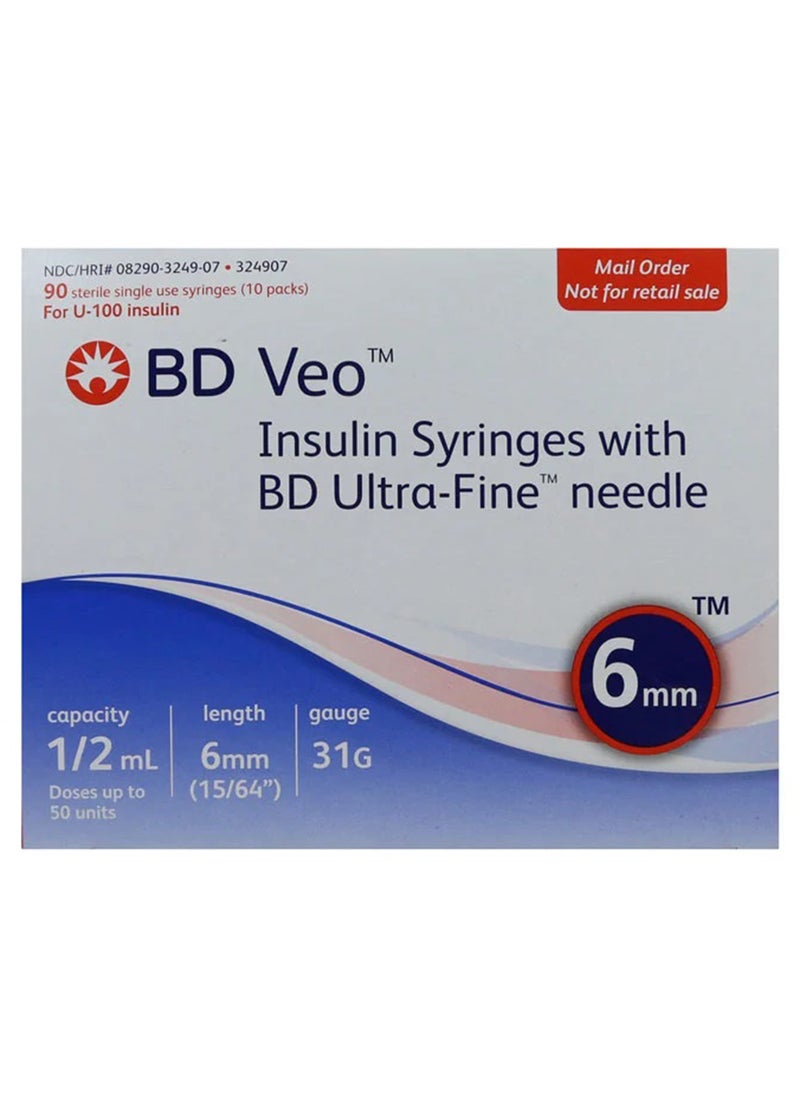 Becton Dickinson Bd Insulin Syringes With Bd Ultra-Fine 6Mmx31G Needle 