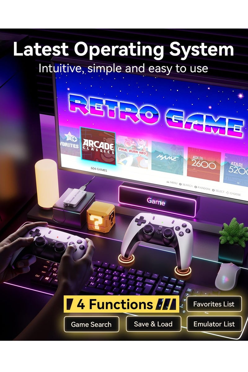 Upgraded Retro Gaming Console Stick, Classic Video Games Stick with 4K HDMI, Built-in 23 Emulators, 20000+ Games - Plug & Play TV Video Gaming Stick with Upgrade Dual 2.4G Wireless Controllers - Image 5