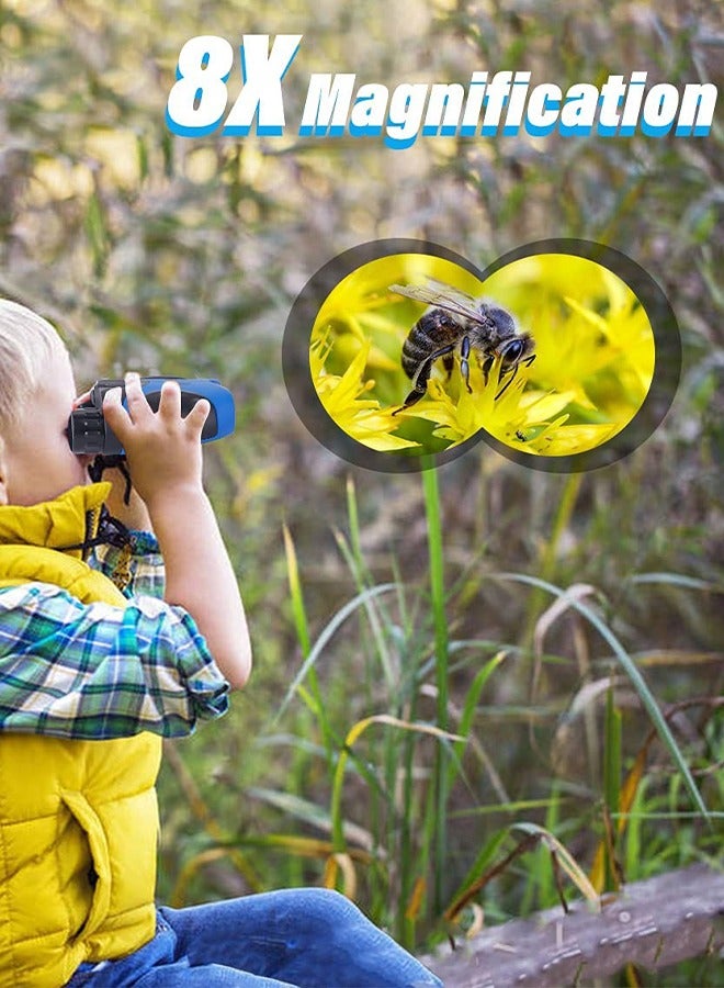 دوركو منظار قابل للطي صغير مع قوة عالية ورؤية ليلية دقيقة لمشاهدة الحياة البرية والطيور في الهواء الطلق للأطفال - أزرق - Image 3