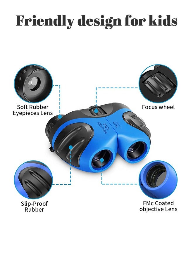 دوركو منظار قابل للطي صغير مع قوة عالية ورؤية ليلية دقيقة لمشاهدة الحياة البرية والطيور في الهواء الطلق للأطفال - أزرق - Image 2