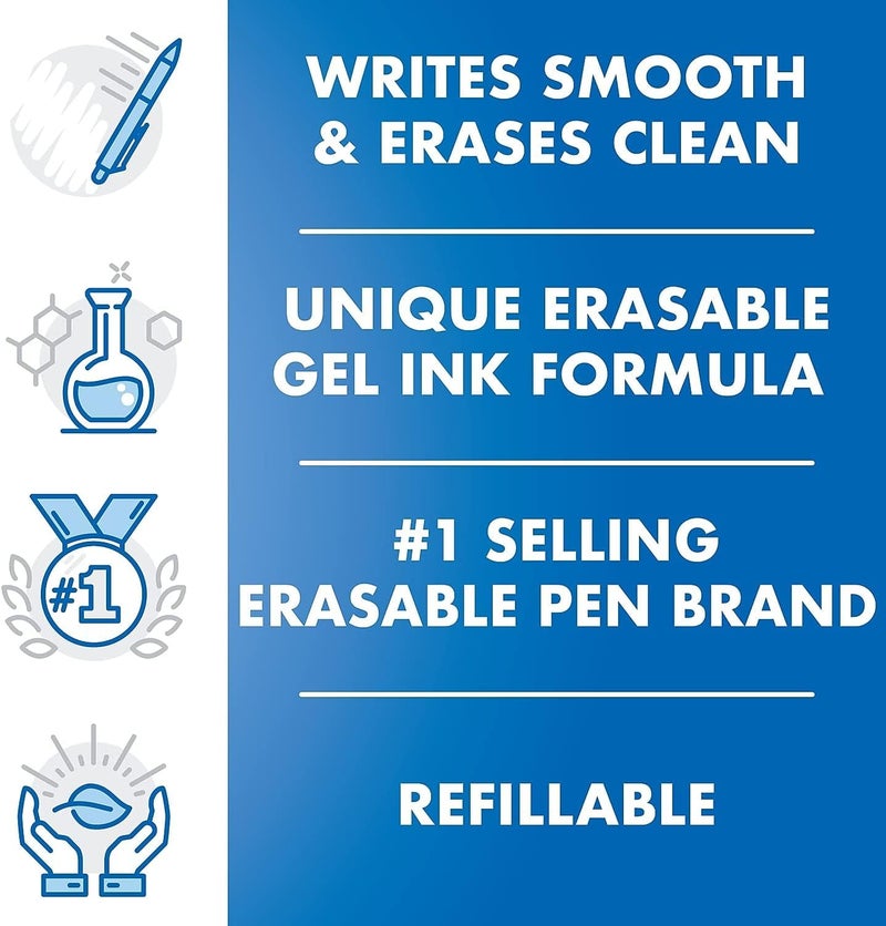 PILOT , FriXion Clicker Erasable Gel Pens, Fine Point 0.7 mm, Pack of 12, Black - Image 3