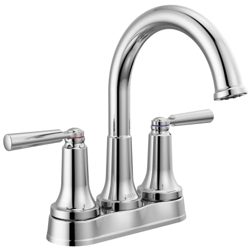 Delta Faucet Saylor Centerset Bathroom Faucet Chrome Chrome Bathroom Faucet for Bathroom Sink Bathroom Sink Faucet Diamond Seal Technology Metal Drain Assembly Chrome 2535MPUDST - Image 1