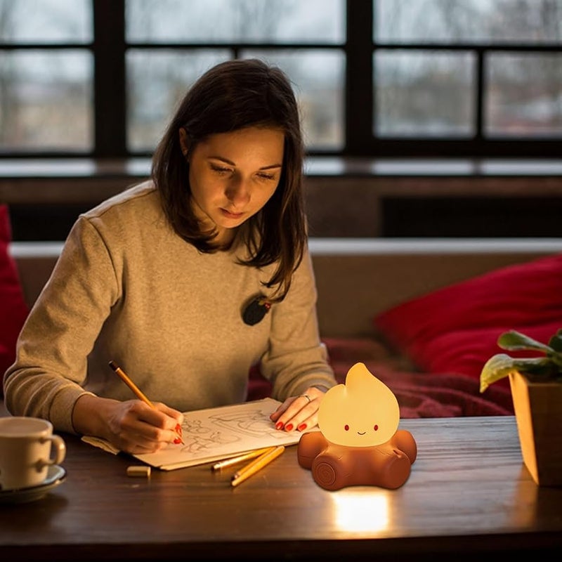 Rechargeable Flame Lamp Adjustable Brightness Flameless Candle Night Light For Bedroom Desk Nursery - Image 5