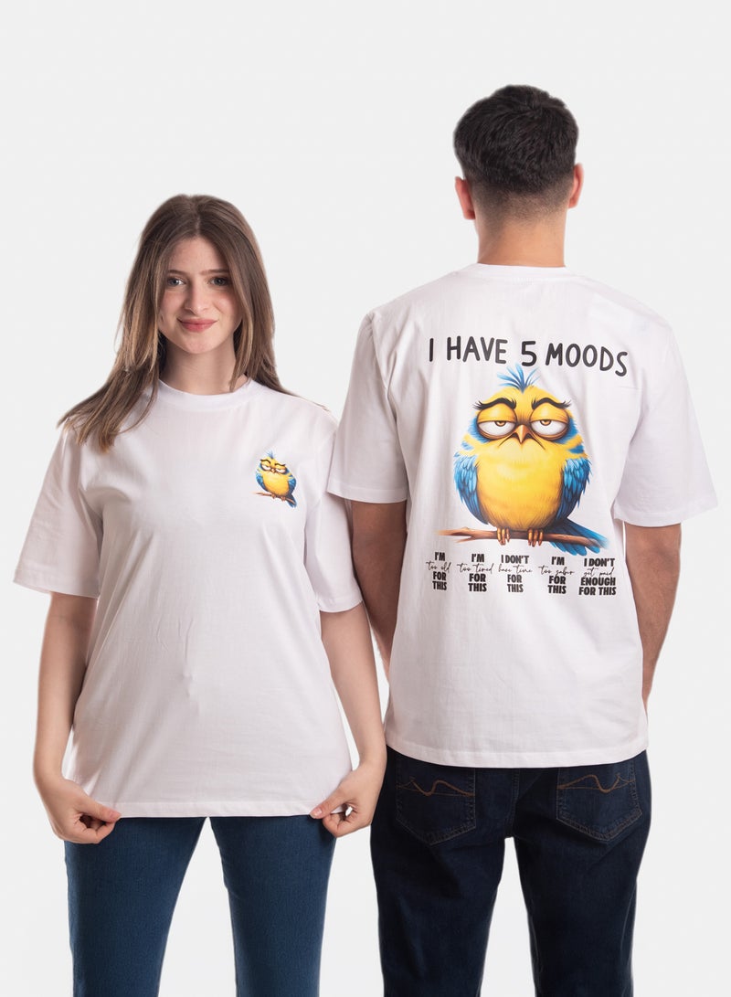OWL T-shirt 'I have 5 moods' White - Image 2