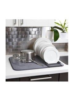 Generic Kitchen Drain Pad, Dish Drainer Kitchen Rack Plastic Microfiber Dish Drying Mat with Plate Rack Table Decorations, 44*20 CM, Home Kitchen Supplies  - Image 3