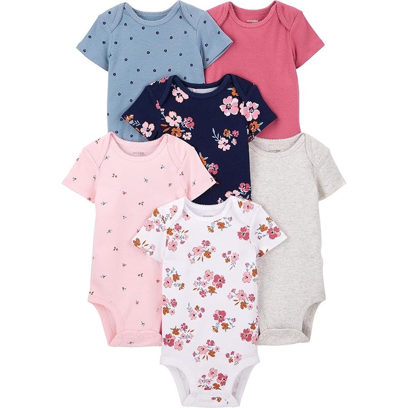 Simple Joys by Carter's baby-girls 6-pack Short-sleeve Bodysuit - Image 1