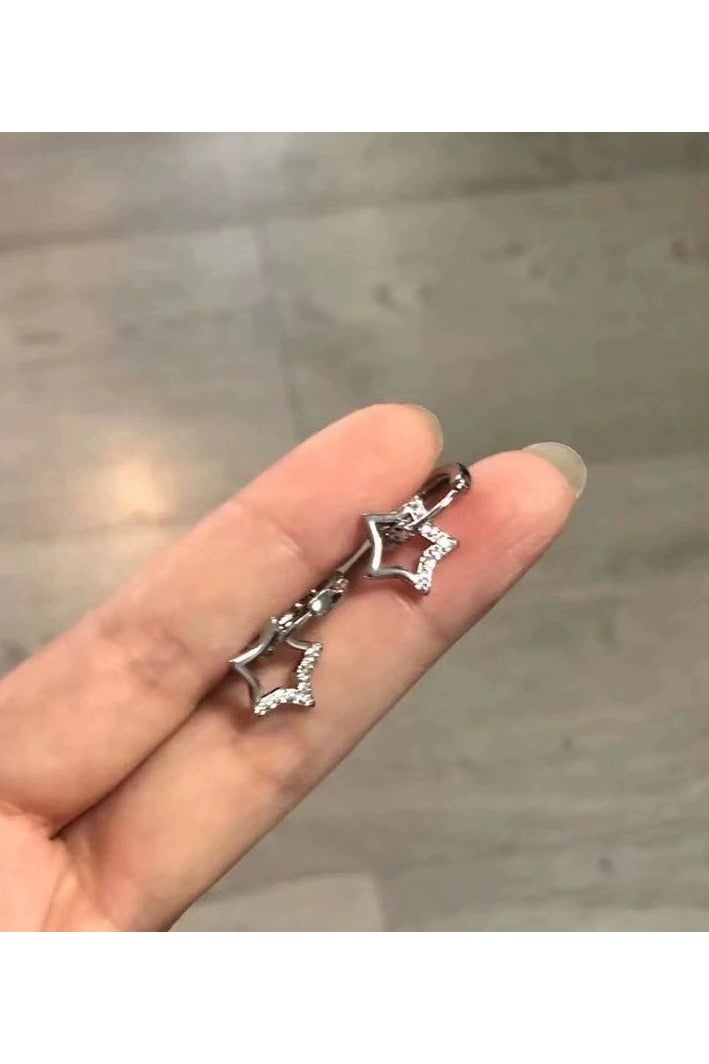 Goolsky Star Hoop Earrings for Women – Minimalist Five-Point Star Ear Cuffs, Dainty Geometric Ear Studs, Trendy Lightweight Jewelry - Image 2