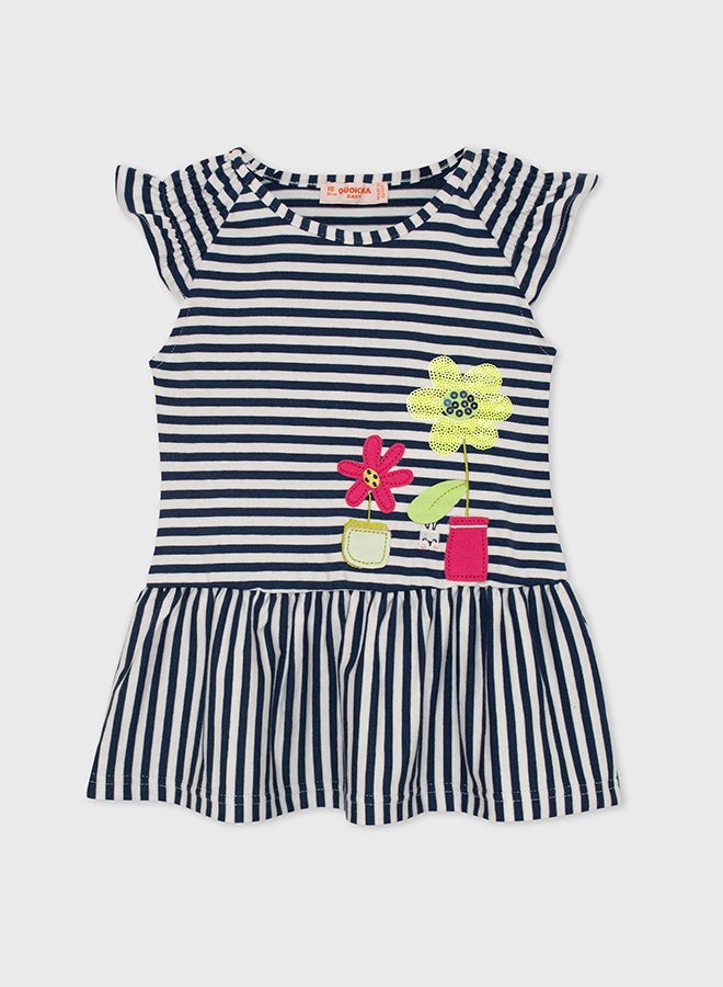 Quokka Kids Girls Black and White Short sleeve Dress - Image 1