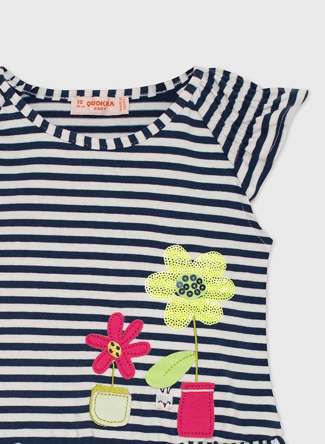 Quokka Kids Girls Black and White Short sleeve Dress - Image 3