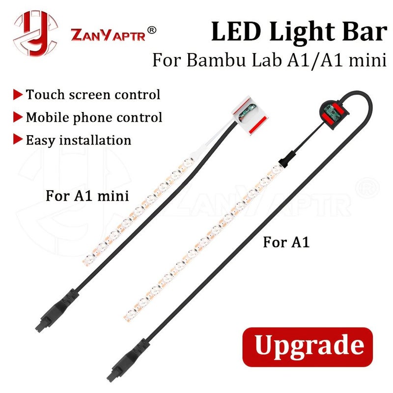 For A1 A1 Mini Black LED Light Induction Control 6500K High Brightness Heat Resistant 3D Printer Worklight - Image 1
