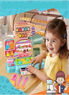 Diy Color Dough for Kids, Cash Register Toy for Kids with 12Pcs Play Dough, Scanner, Shopping Cart, Play Dough Accessories, Role Play for Boys Girls 3+ Years Old  - Image 5