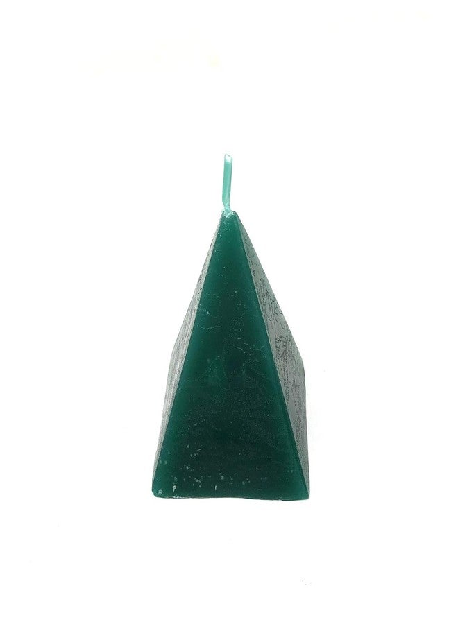Pine Pentagram Decorative Colored Pyramid Candle for Wicca, Hoodoo and Pagan Spell Rituals (Green) - Image 1