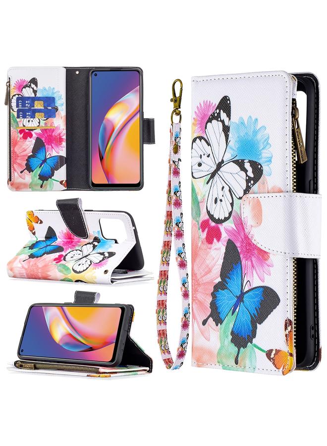 S-TOP Case For OPPO A94/Reno5 F/F19 Pro Colored Drawing Pattern Zipper Horizontal Flip Leather Case with Holder & Card Slots & Wallet - Image 1