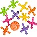 ArtCreativity Large Neon Jacks Game 3 Sets Each Set with 10 Plastic Jacks and 1 Marbleized Rubber Ball Vintage Toys Fun Activity for Kids Birthday Party Favors for Boys and Girls - Image 2