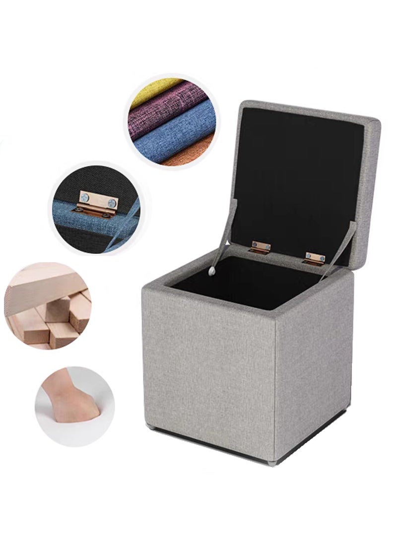 LINGWEI Ottoman Storage Foot Stool Stylish Multi Functional Seating and Storage Solution for Home and Living Room - Image 4
