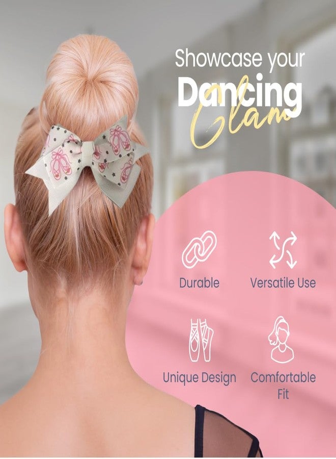 Infinity Collection Sportybella - Dance Accessories, Hair Bow with Pink Ballet Slippers Design, Ponytail Holders - Gift for Dancers and Dance Enthusiasts, Hair Elastics - Image 3
