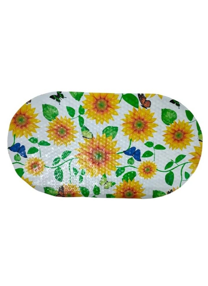 Spaceshoop Bath Mat Made Of High Quality Silicone Bathroom Mat Stick to Bath Floor Floor Good Non-Skid size (65 * 35) (Multicolor sunflower) 