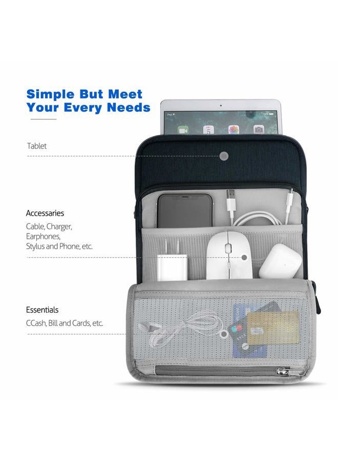 Dadanism 13.3 Inch Tablet Carrying Case with Shoulder Strap for iPad Pro 12.9 M2 2022-2018, iPad Pro/Air 13" 2024, 12.4" Galaxy Tab S9 FE+/S9+/S8+/S7 FE/S7+, Surface Pro X/9/8/7+/7/6, Indigo - Image 3