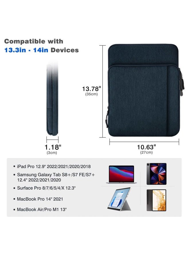 Dadanism 13.3 Inch Tablet Carrying Case with Shoulder Strap for iPad Pro 12.9 M2 2022-2018, iPad Pro/Air 13" 2024, 12.4" Galaxy Tab S9 FE+/S9+/S8+/S7 FE/S7+, Surface Pro X/9/8/7+/7/6, Indigo - Image 2