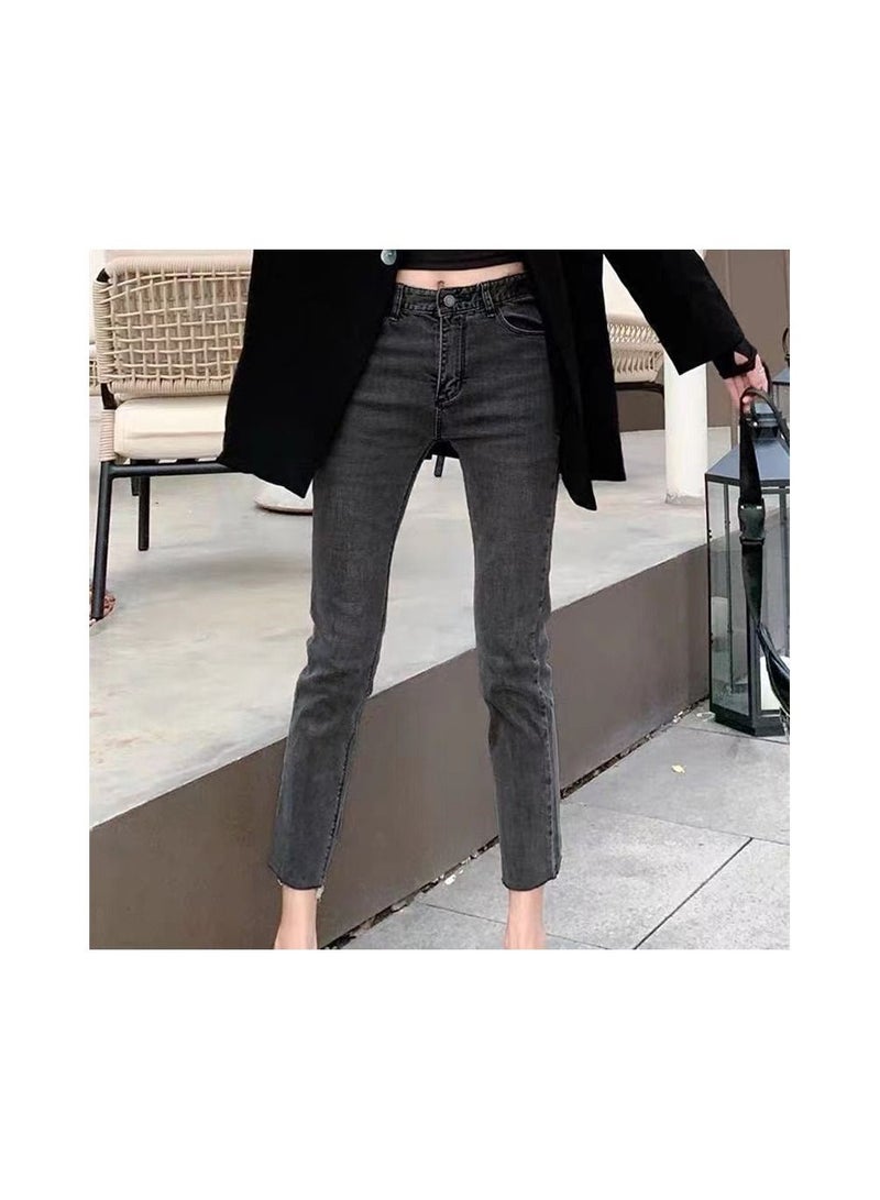 1-Piece Ladies and Girls Jeans,Trendy Loose Fitting Womens Denim Pants,Casual and Versatile Girls Jeans Suitable for All Types of Body,Colour Grey,Size 25 Yard - Image 1