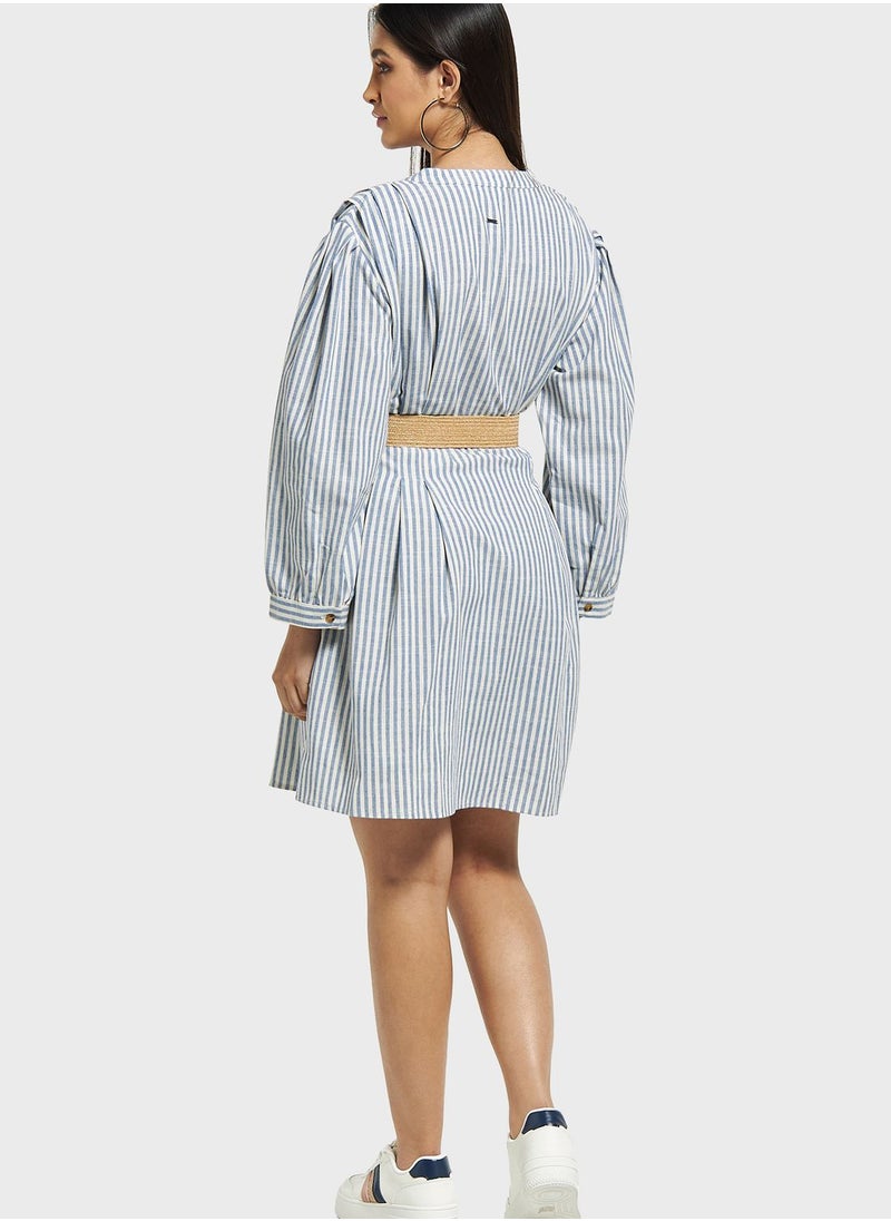 Lee Cooper - Pocket Detail Striped Shirt Dress - Image 1