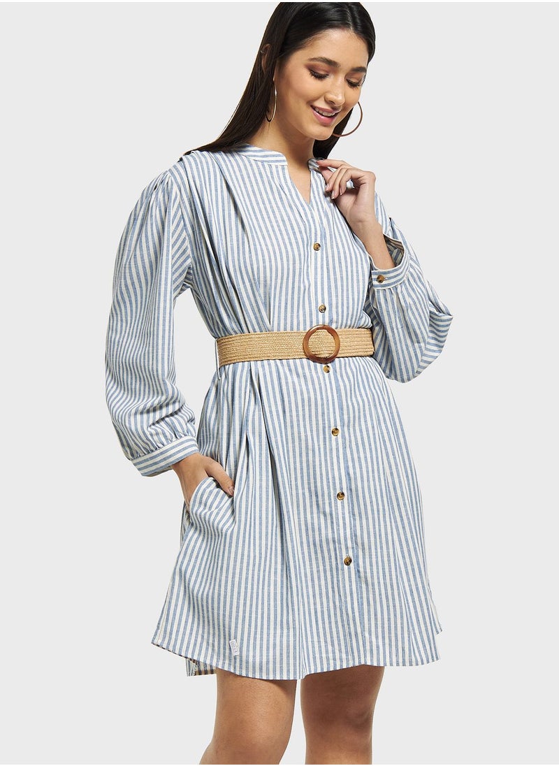 Lee Cooper - Pocket Detail Striped Shirt Dress - Image 1