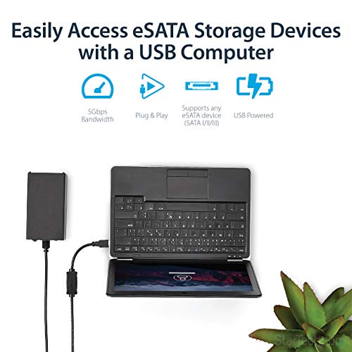 StarTech.com 3 ft USB 3.0 to eSATA Adapter - 6 Gbps USB to HDD/SSD/ODD Converter - Hard Drive to USB Cable (USB3S2ESATA3) - Image 2