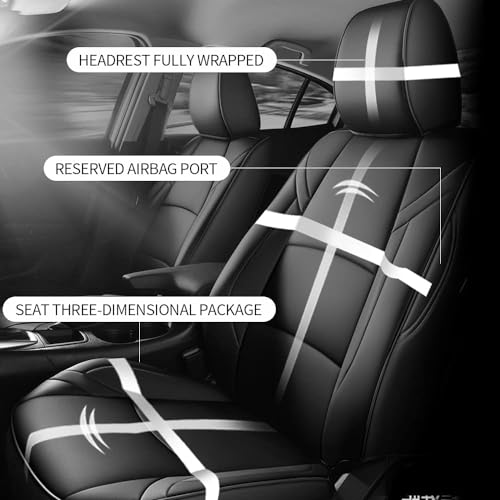 IKABEVEM Car Seat Covers Fit for Mazda 3 2014 2015 2016 2017 2018 - Full Set Black Customized Seat Covers - Image 5