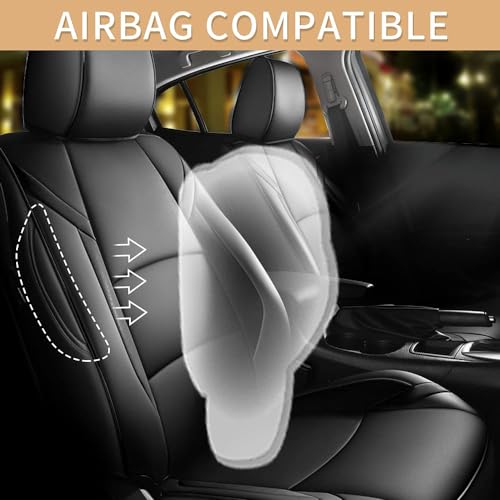 IKABEVEM Car Seat Covers Fit for Mazda 3 2014 2015 2016 2017 2018 - Full Set Black Customized Seat Covers - Image 4