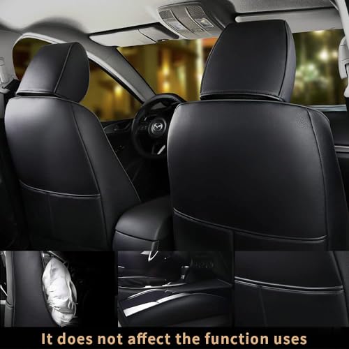 IKABEVEM Car Seat Covers Fit for Mazda 3 2014 2015 2016 2017 2018 - Full Set Black Customized Seat Covers - Image 3