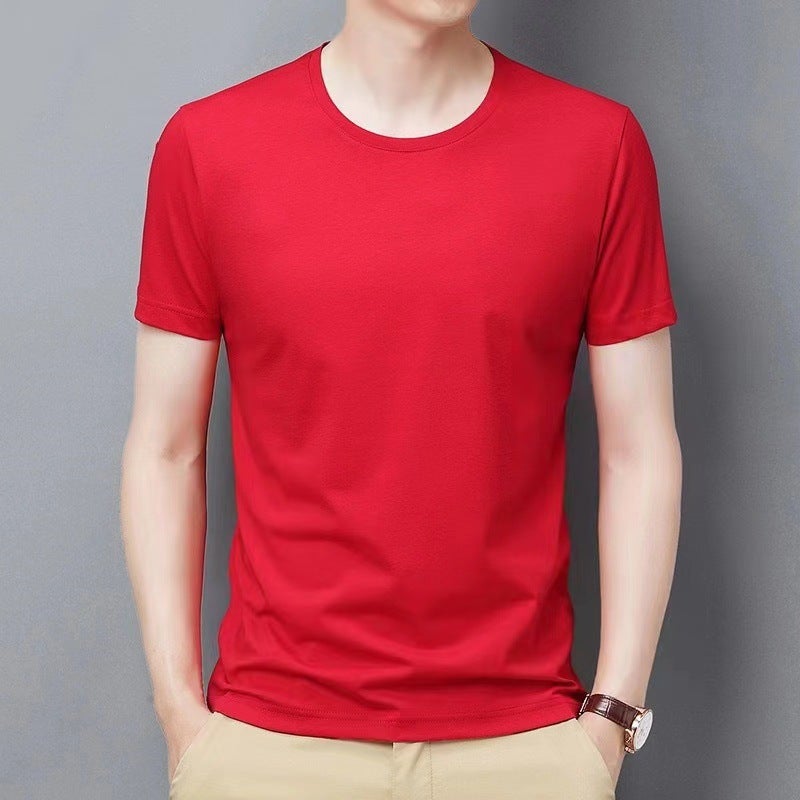 Men'S And Women'S Short-Sleeved T-Shirt Men'S Solid Color Plain Color Pure Black All White Simple T-Shirt Summer Pure White T-Shirt Top Clothes Half Sleeve - Image 1