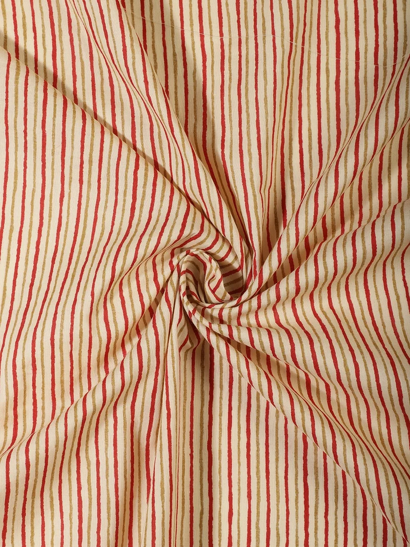 أيه كيه إس Hand-Printed Cream Fabric for Crafting