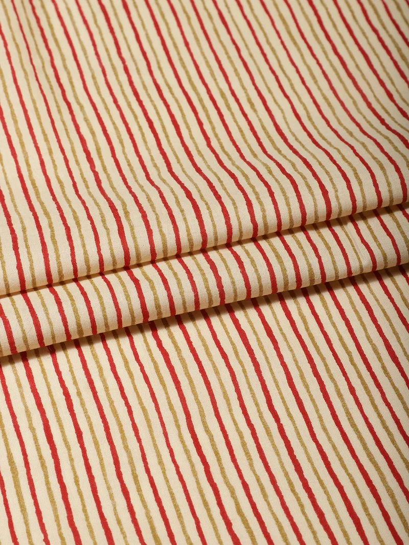 أيه كيه إس Hand-Printed Cream Fabric for Crafting