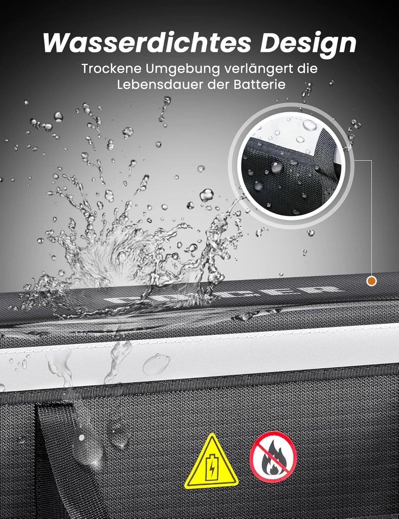 Coicer E-bike Battery Bag Protection Fireproof Box for Batteries Document Bag Explosion-Proof Lipo Bicycle Safe Bag ebike Battery Protective Case Large Battery Storage Accessories (M-42 x 13 x 14 cm) KSA standard compatible design - Image 4