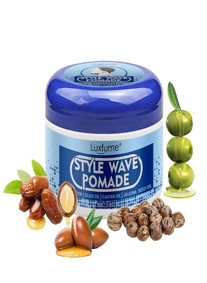 Luxfume Pomade for Men, 360 Wave Training and Wolfing Grease, Natural Wave Butter Cream with Shea Butter and Jojoba Seed Oil for Layered Waves, Moisture, Control and Silky Shine - Image 1