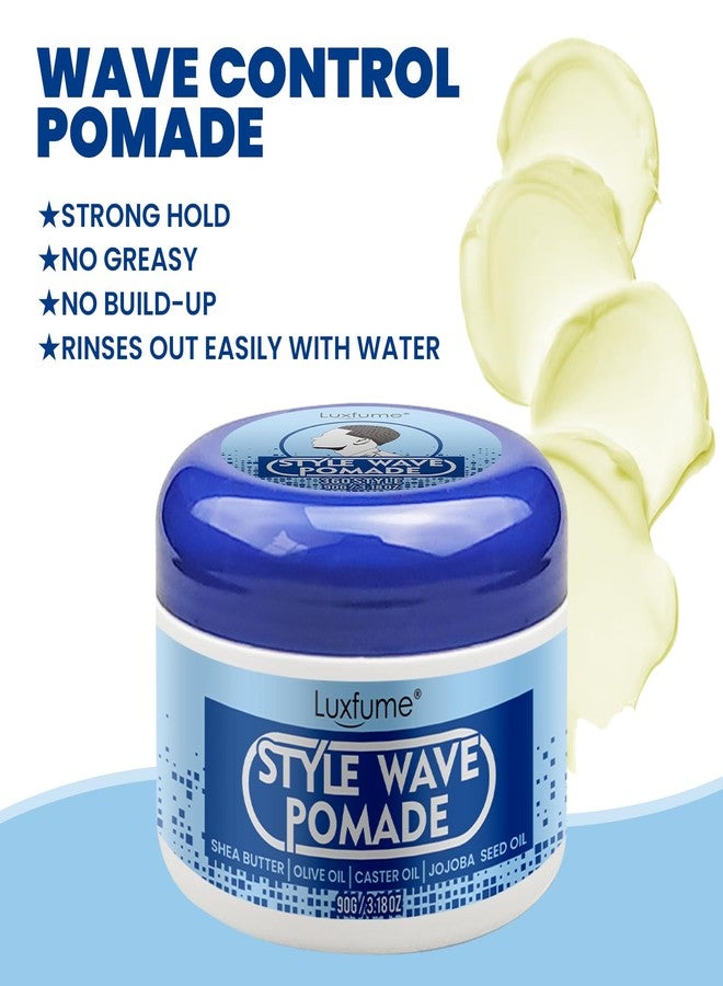 Luxfume Pomade for Men, 360 Wave Training and Wolfing Grease, Natural Wave Butter Cream with Shea Butter and Jojoba Seed Oil for Layered Waves, Moisture, Control and Silky Shine - Image 2
