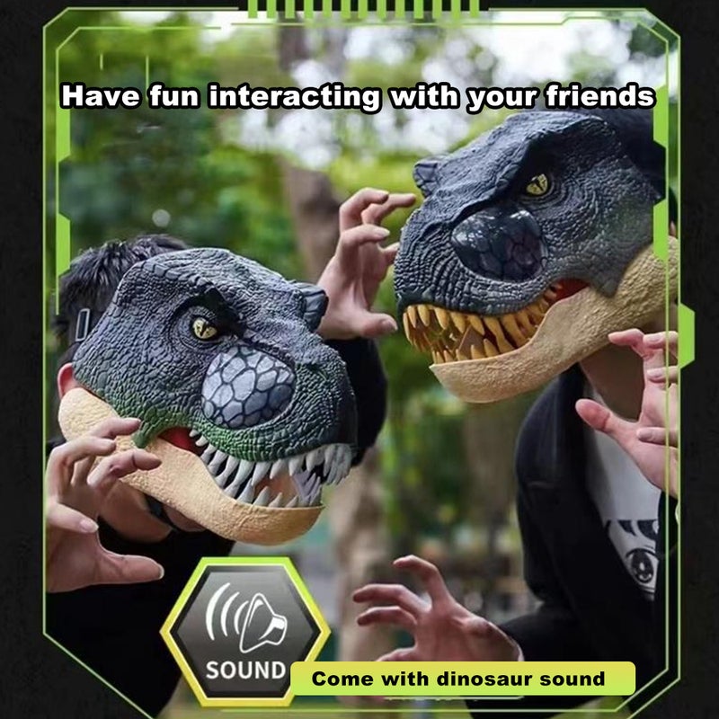 Simulation Dinosaur Electric Mask Jurassic World Movie-inspired Dinosaur Mask With Lights Screams Realistic textures and Colours Dinosaur Mask Ages 7 Years and Up for Costume and Role-Play - Image 4