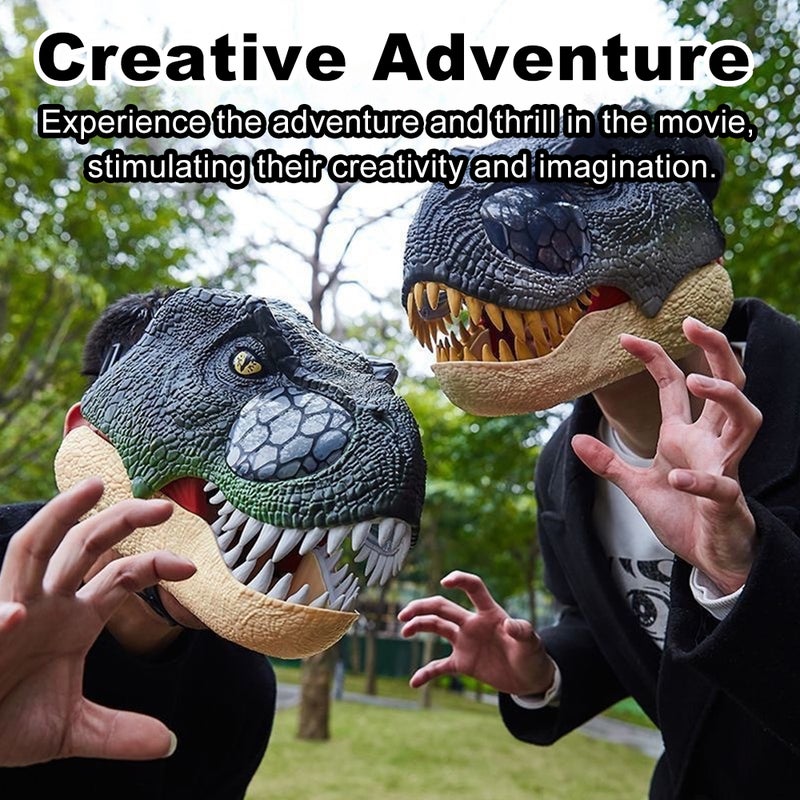 Simulation Dinosaur Electric Mask Jurassic World Movie-inspired Dinosaur Mask With Lights Screams Realistic textures and Colours Dinosaur Mask Ages 7 Years and Up for Costume and Role-Play - Image 3