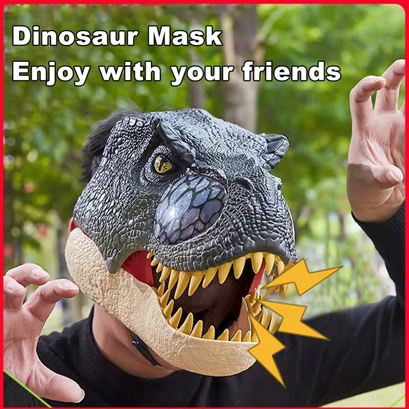 Simulation Dinosaur Electric Mask Jurassic World Movie-inspired Dinosaur Mask With Lights Screams Realistic textures and Colours Dinosaur Mask Ages 7 Years and Up for Costume and Role-Play - Image 2