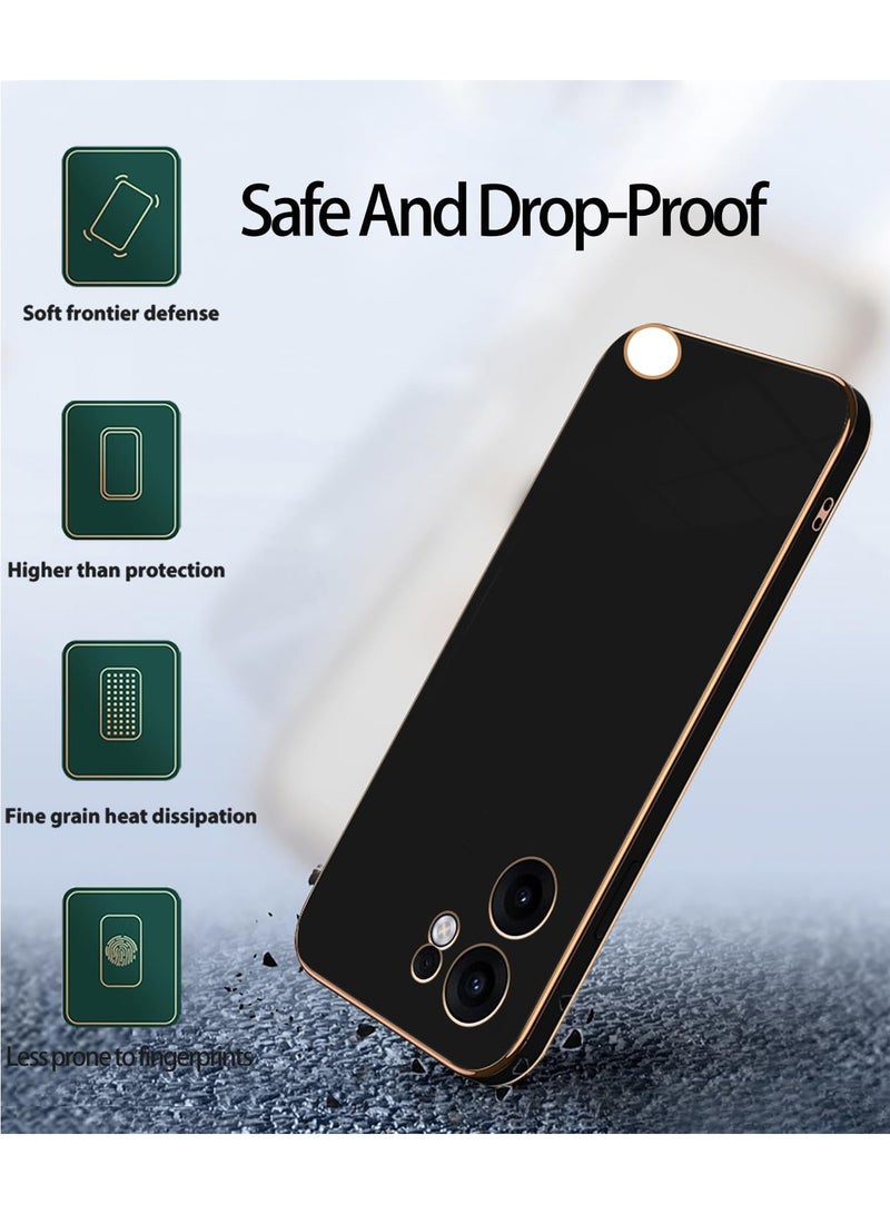 Compatible with Nothing CMF Phone 2 Pro cover, smooth veneer gold plated chrome, black Thin and smooth shock-proof full protection Nothing CMF Phone 2 Pro case（black） - Image 5