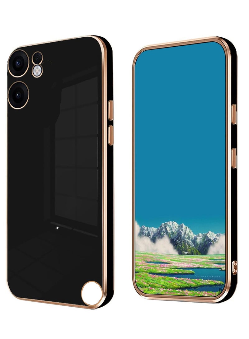 Compatible with Nothing CMF Phone 2 Pro cover, smooth veneer gold plated chrome, black Thin and smooth shock-proof full protection Nothing CMF Phone 2 Pro case（black） - Image 1