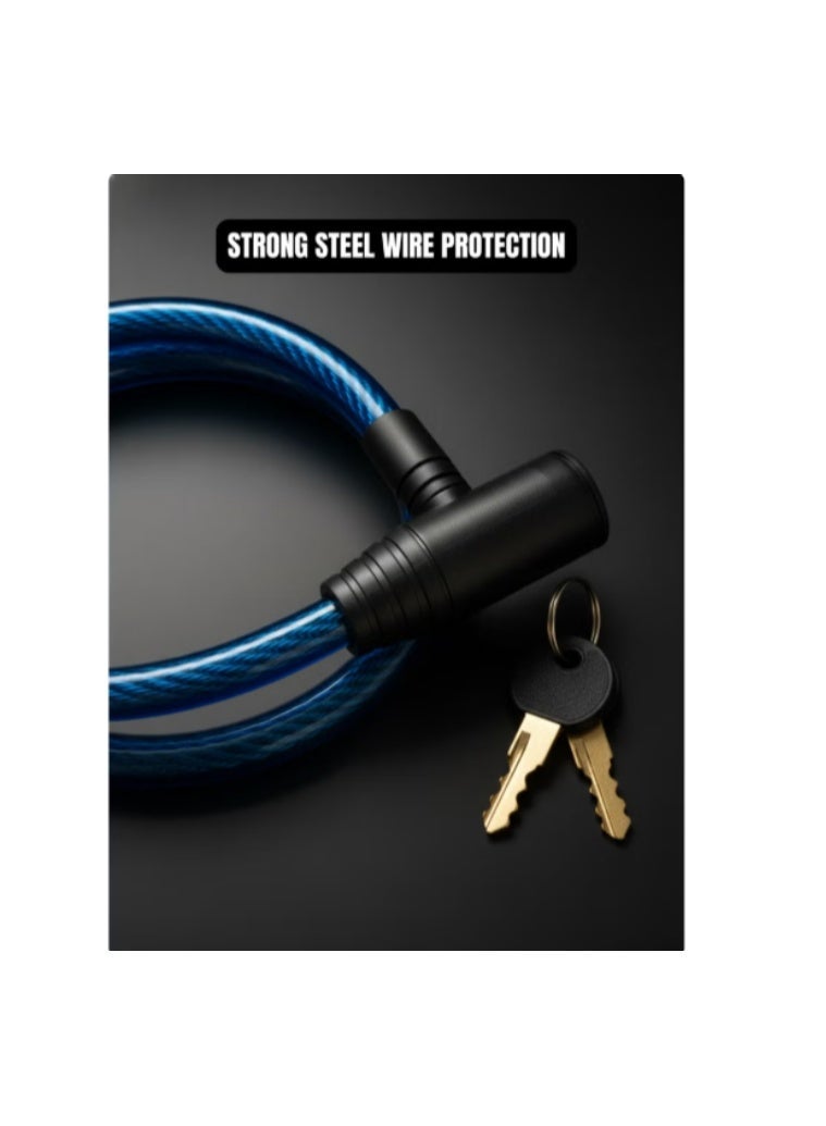 THE ARTFUL BLEND Heavy Duty Anti-Theft Bike Cable Lock – High-Strength Steel Wire Security Lock with 2 Keys for Bicycle, Motorcycle, Scooter, Gate & Outdoor Equipment – Weather-Resistant – Multicolor - Image 4