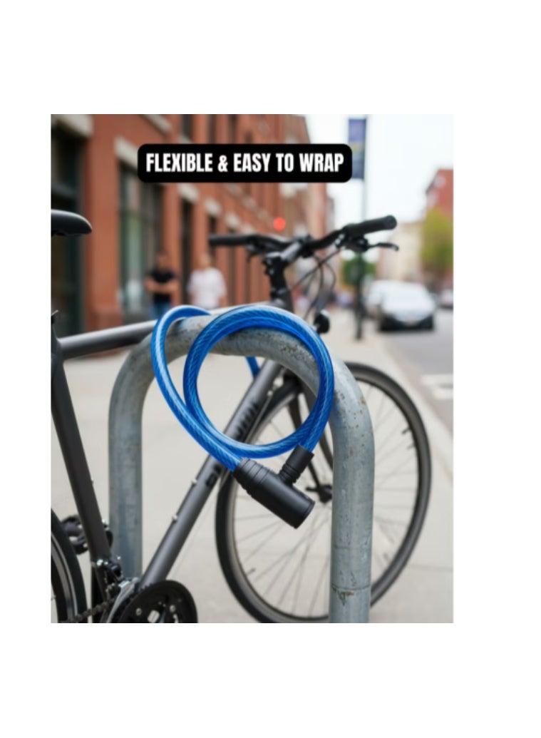 THE ARTFUL BLEND Heavy Duty Anti-Theft Bike Cable Lock – High-Strength Steel Wire Security Lock with 2 Keys for Bicycle, Motorcycle, Scooter, Gate & Outdoor Equipment – Weather-Resistant – Multicolor - Image 2