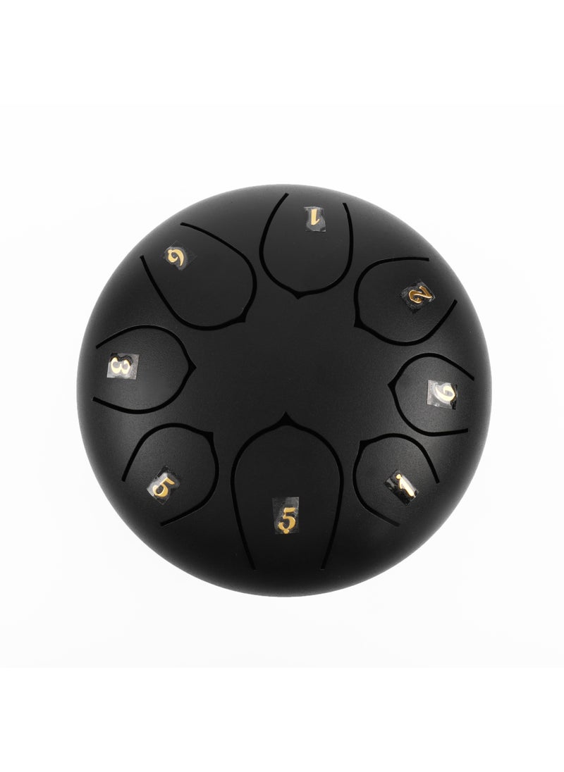 Generic 6-Inch 8-Tone Steel Tongue Drum Matte Black 