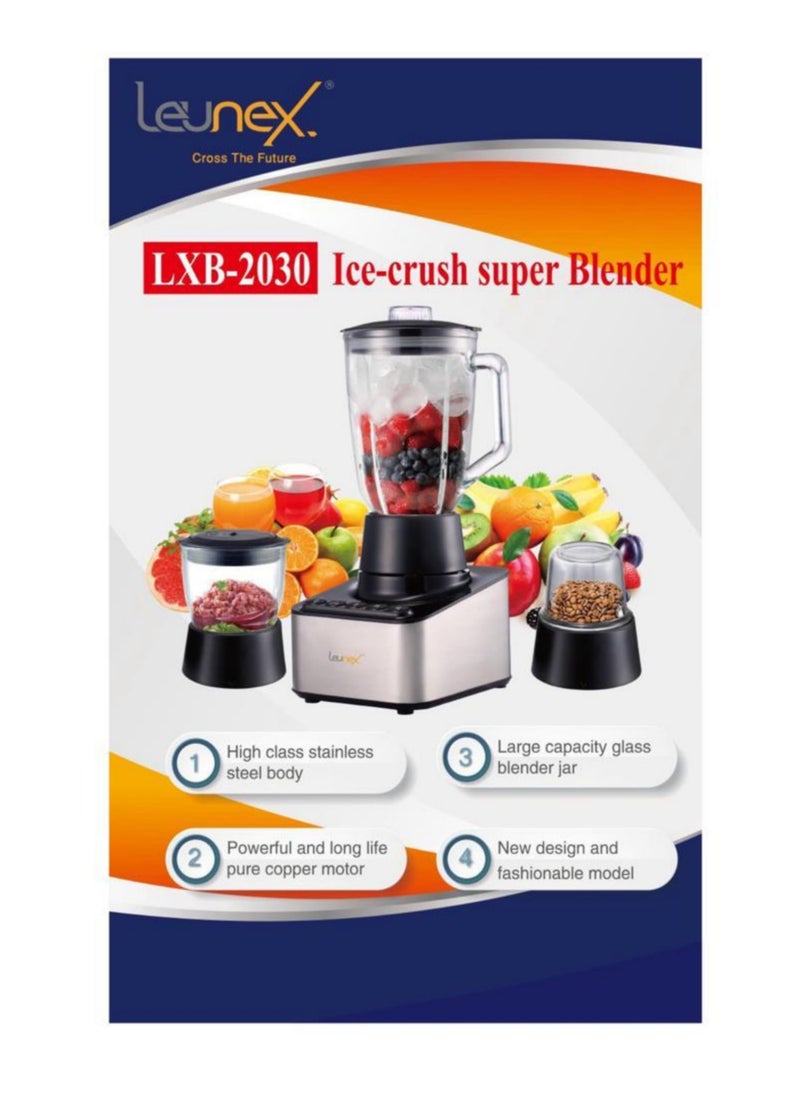 LEUNEX - Leunex 3 In 1 Blender, New Design, 1.5 Liter Capacity, 400W - Image 1