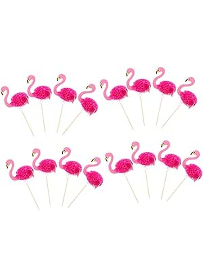 30pcs Tropical Flamingo Cake Toppers Cupcake Picks For Luau Birthday Party Decor - Image 1