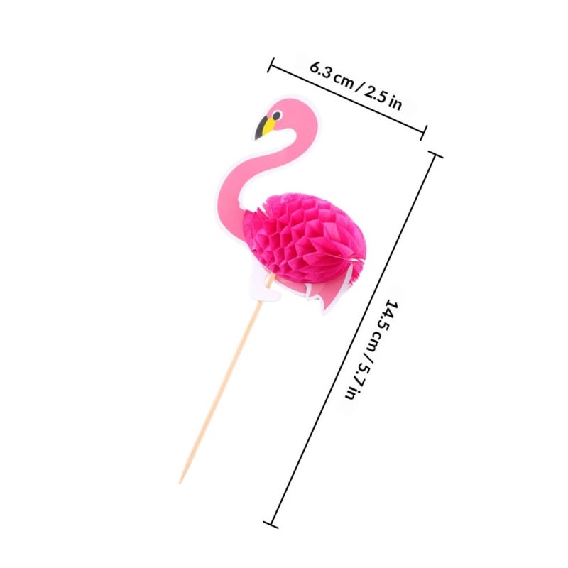 30pcs Tropical Flamingo Cake Toppers Cupcake Picks For Luau Birthday Party Decor - Image 3