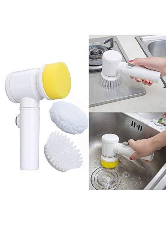 Evva Rechargeable Electric Spin Scrubber, Portable Handheld Cleaning Brush 5in1 Replaceable Brush Heads, Cordless Cleaning Brush for Bathroom, Kitchen, Dish, Milk bottle, Tile, Glass - Image 1