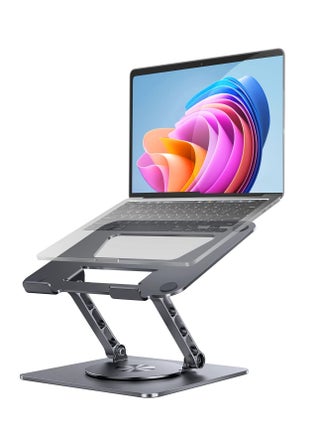 360 Rotating Laptop Stand with Base, Adjustable Height Computer for iPads, Laptops, and Tablets, Compatible All Grey - pzsku/Z90F93E97718EC4AA1D33Z/45/1742939246/eafab3d5-81d8-4b0a-a82e-601d287e5de1
