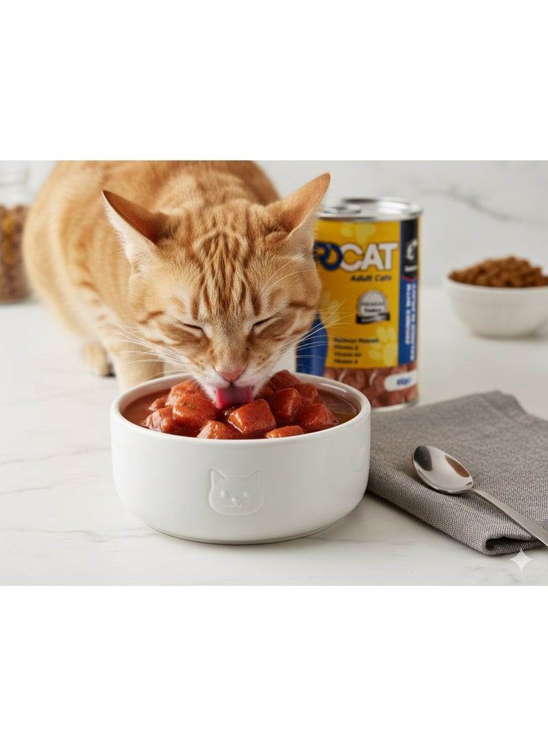 بروكات طعام قطط رطب للبالغين بالسلمون – قطع في الصوص غنية بالفيتامينات والمعادن، 415 جم - Image 3